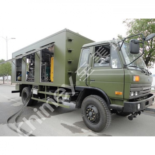 Vehicle mounted mobile emergency drinking water treatment system